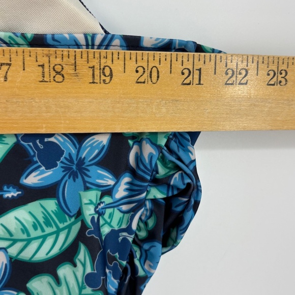 Disney Womens 2X One Piece Swim Bathing Suit Blue Green Tropical Mickey Mouse - Picture 7 of 7